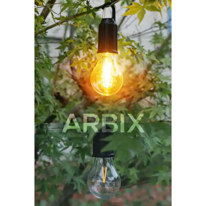 Taşınabilir Solar USB Şarjlı Led Ampül Outdoor Kamp Bahçe Lambası 10W Askılı Kırılmaz Led Işık