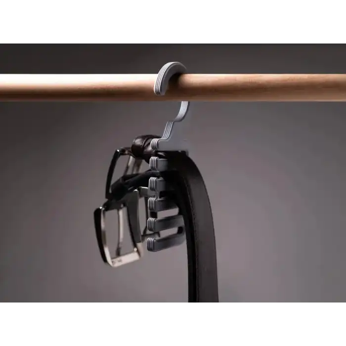 3D Baskı Kemer Askılığı Kemer Organizeri Kravat Askısı 5 Bölmeli Plastik Kemer Kancası Beyaz