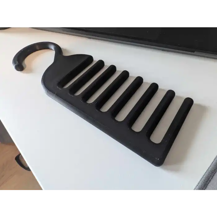 3D Baskı Kemer Askılığı Kemer Organizeri Kravat Askısı 5 Bölmeli Plastik Kemer Kancası Siyah