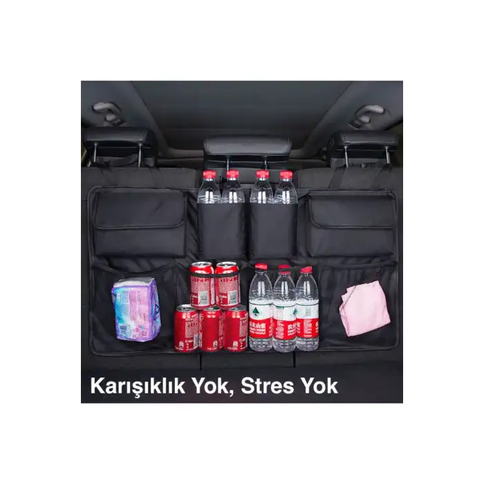 Araç Bagaj Düzenleme Organizer Araç Içi Oto Bagaj Eşya Düzenleme Çantası 8 Cepli 80x50
