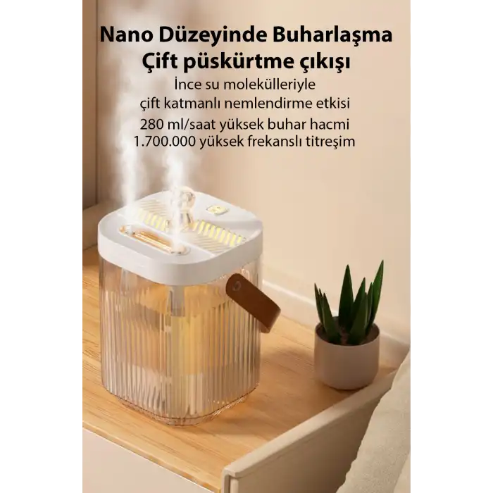 AquaBreeze 2000 Çift Buharlı 2L Hava Nemlendirici | Ev Tipi Sessiz Oda Nemlendirici