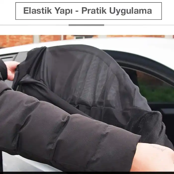 Araba Yan Cam Perdesi Sineklik Araç Oto Güneşlik Örtü Perde Kılıf Siyah