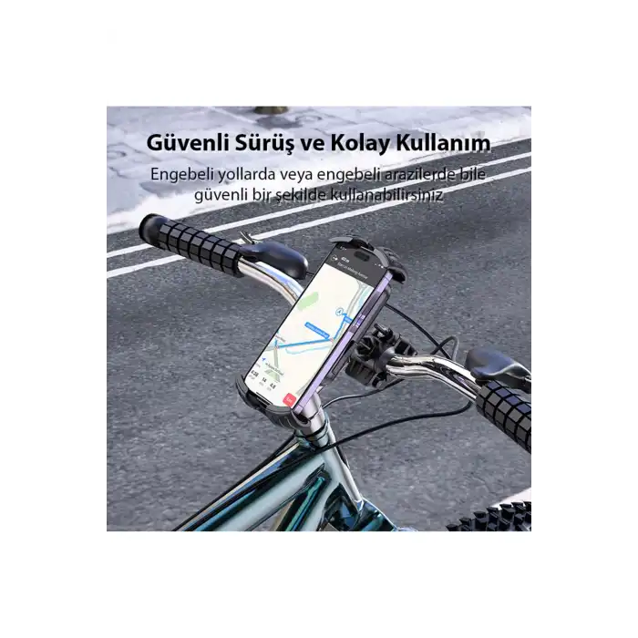 Borofone BH105 Crown Gidon Bağlantılı Bisiklet ve Motosiklet Telefon Tutucu SIYAH