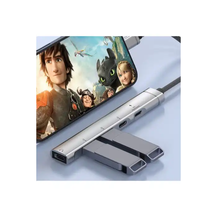 HB01 5In1 Type C Dönüştürücü Adaptör Hub Çoklayıcı SIYAH