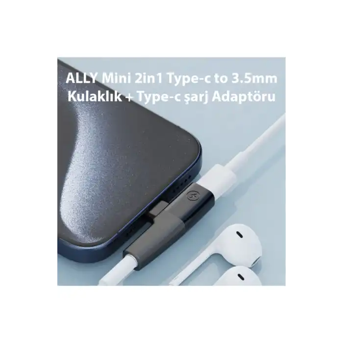 Mini 2in1 Type-c to 3.5mm Kulaklık + Type-c şarj Adaptöru Hızlı Şarj