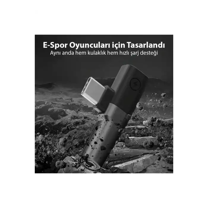 Mini 2in1 Type-c to 3.5mm Kulaklık + Type-c şarj Adaptöru Hızlı Şarj