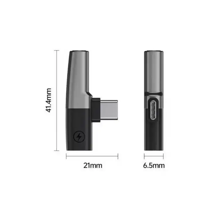 Mini 2in1 Type-c to 3.5mm Kulaklık + Type-c şarj Adaptöru Hızlı Şarj