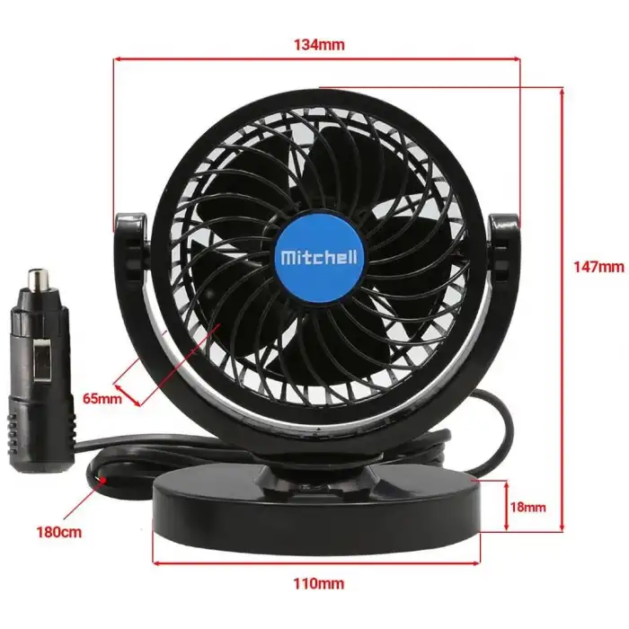Mitchell Hx-T305 12V 4 İnç Hızkı Turbo Gibi Araç Fanı Araç Vantilatör – Serinliğin Yeni Adı!