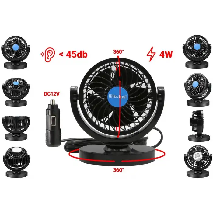 Mitchell Hx-T305 12V 4 İnç Hızkı Turbo Gibi Araç Fanı Araç Vantilatör – Serinliğin Yeni Adı!