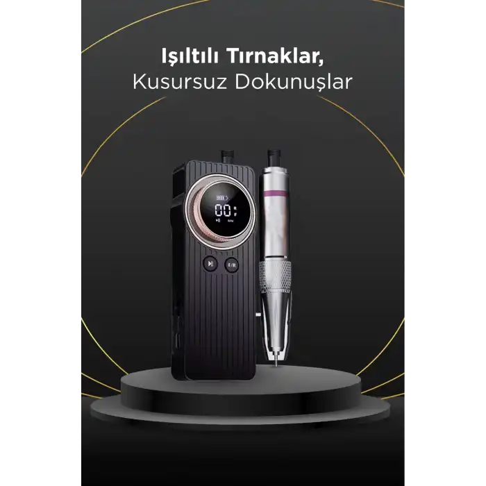 Profesyonel Nail Drill Tırnak Törpü Makinesi – 35.000 RPM | Dijital LED Ekran | Şarjlı | Süper Sessiz