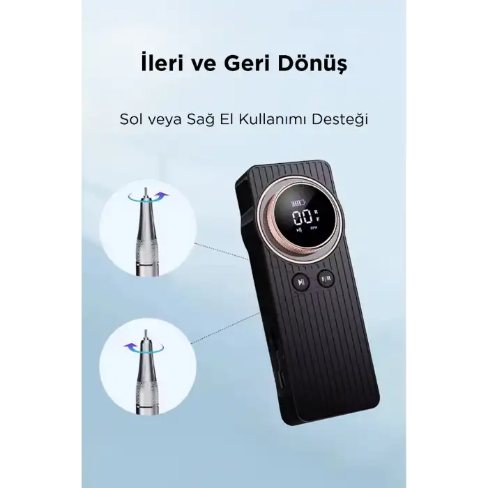 Profesyonel Nail Drill Tırnak Törpü Makinesi – 35.000 RPM | Dijital LED Ekran | Şarjlı | Süper Sessiz