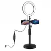 Çift Telefon Tutucu 12Cm Led Işık Stand Youtuber.Makyaj Set