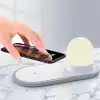 Kablosuz Wireless Şarj Cihazı+Gece Lambası-Beyaz
