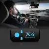 X6 Bluetooth Müzik Alıcısı 3.5 mm AUX Adaptör Araç Kiti 3in1