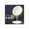 Led Işıklı Dokunmatik Makyaj Aynası Pembe Beyaz 3 Kademeli Işık Ayarlı 360° Döner Başlıklı Masaüstü Ayna