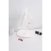 Led Işıklı Dokunmatik Makyaj Aynası Pembe Beyaz 3 Kademeli Işık Ayarlı 360° Döner Başlıklı Masaüstü Ayna Kare
