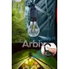Taşınabilir Solar USB Şarjlı Led Ampül Outdoor Kamp Bahçe Lambası 10W Askılı Kırılmaz Led Işık