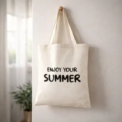 Enjoy Your Summer Tasarımlı Askılı Bez Çanta