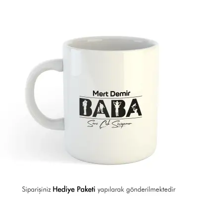 Baba Yazılı Kişiye Özel İsimli Kupa Bardak