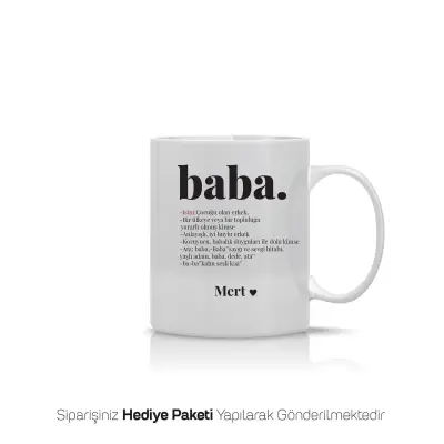 Baba Tanımlı Kişiye Özel Kupa Bardak