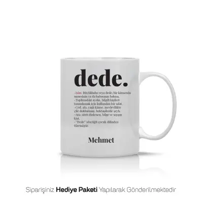 Dede Tanımı Kişiye Özel Kupa Bardak