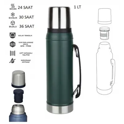 Globox Termos 1000ml Yeşil