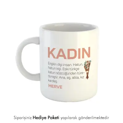 Kadın Kişiye Özel İsimli Hediye Kupa