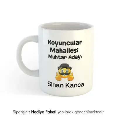 Muhtar Adaylarına Özel İsimli Kupa Bardak
