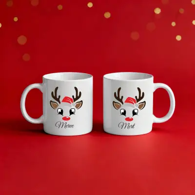 2li Noel Geyiği Temalı İsimli Kupa
