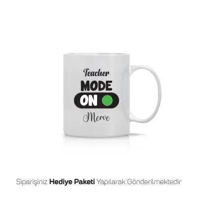Teacher Mode Temalı İsimli Kupa Bardak
