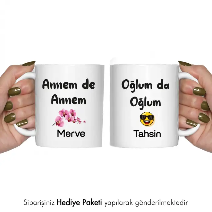 2Li Annem De Annem Oğlum Da Oğlum Kişiye Özel Kupa Bardak