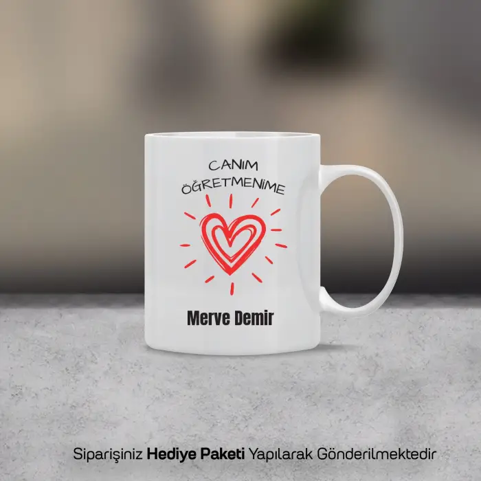 Canım Öğretmenime Temalı Kişiye Özel Kupa Bardak