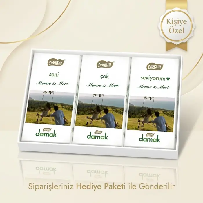 Sevgilinize Özel Fotoğraflı Nestle Damak Çikolata Paketi