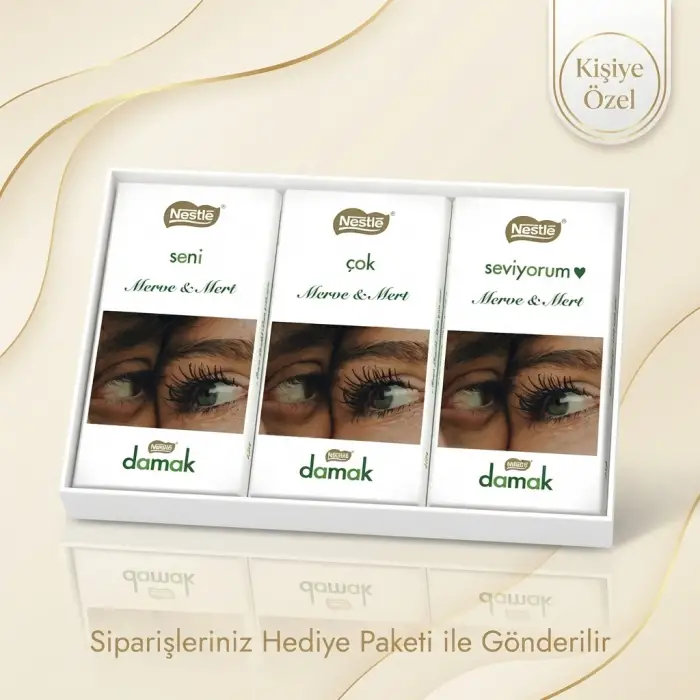 Sevgilinize Özel Fotoğraflı Nestle Damak Çikolata Paketi
