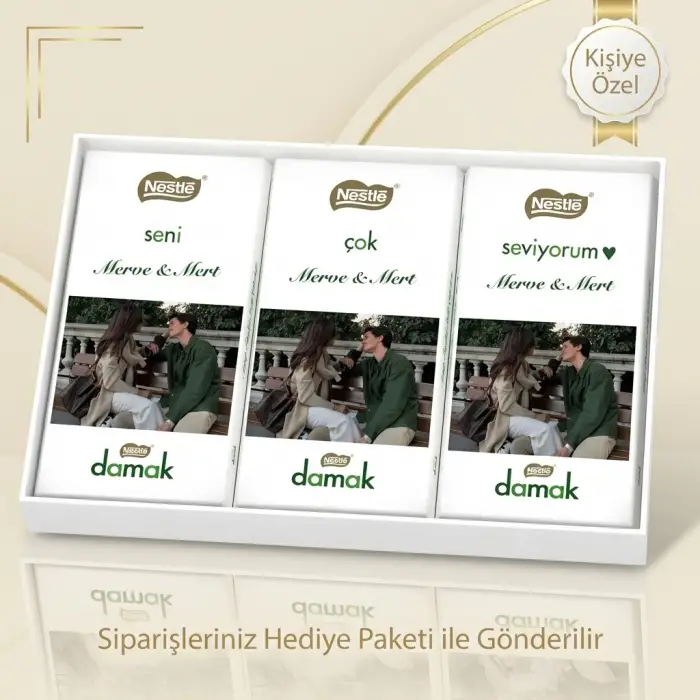 Sevgilinize Özel Fotoğraflı Nestle Damak Çikolata Paketi
