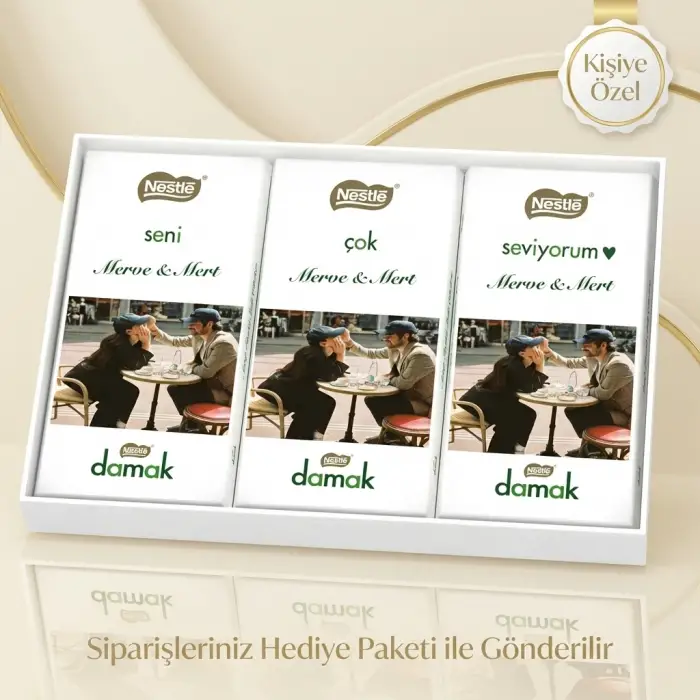 Sevgilinize Özel Fotoğraflı Nestle Damak Çikolata Paketi
