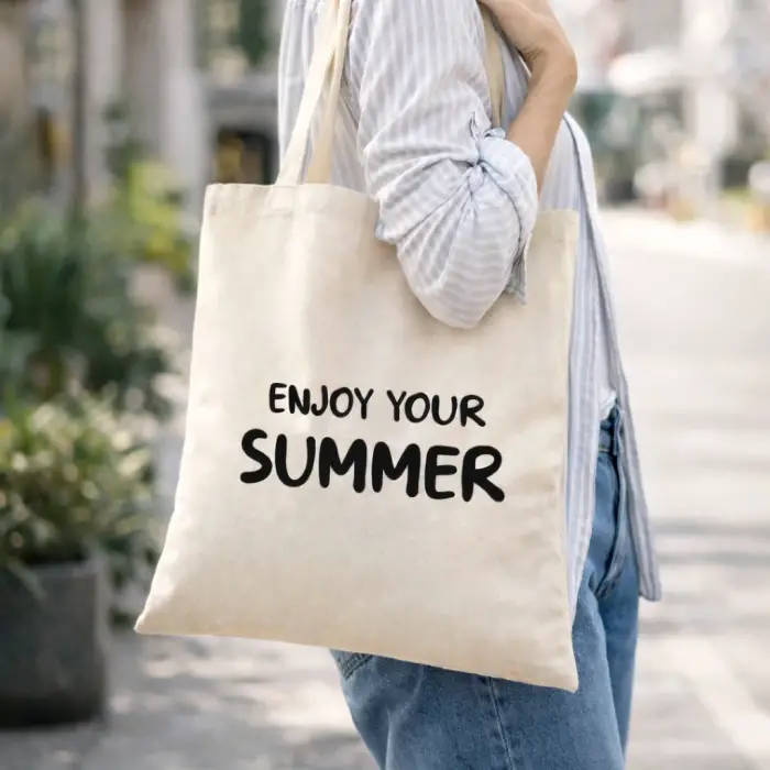 Enjoy Your Summer Tasarımlı Askılı Bez Çanta