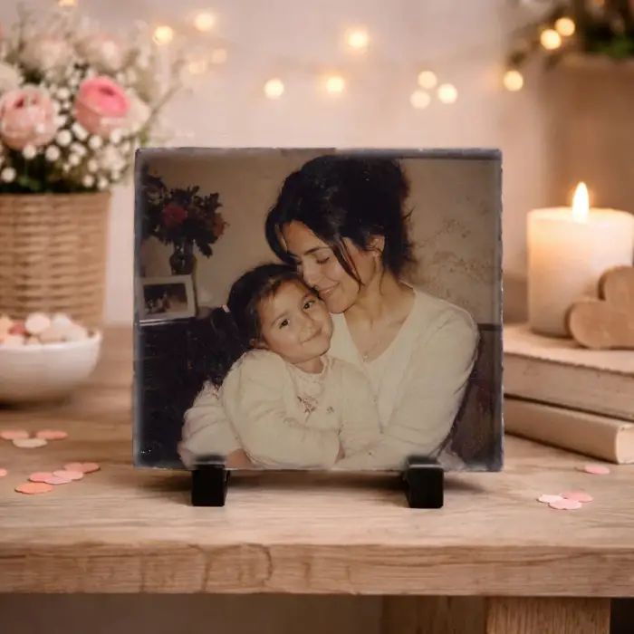 Anneye Hediye Fotoğraflı Doğal Taş
