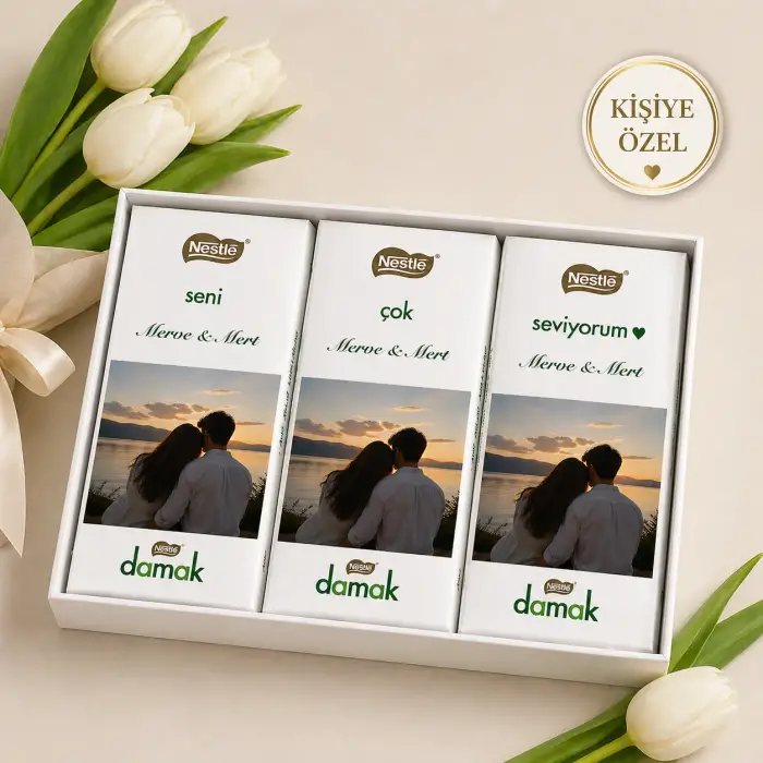 Sevgilinize Özel Fotoğraflı Nestle Damak Çikolata Paketi
