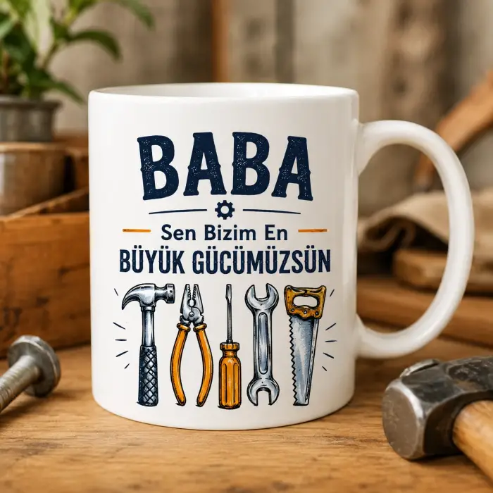 Babaya Özel En Büyük Gücümüz Tasarım Kupa