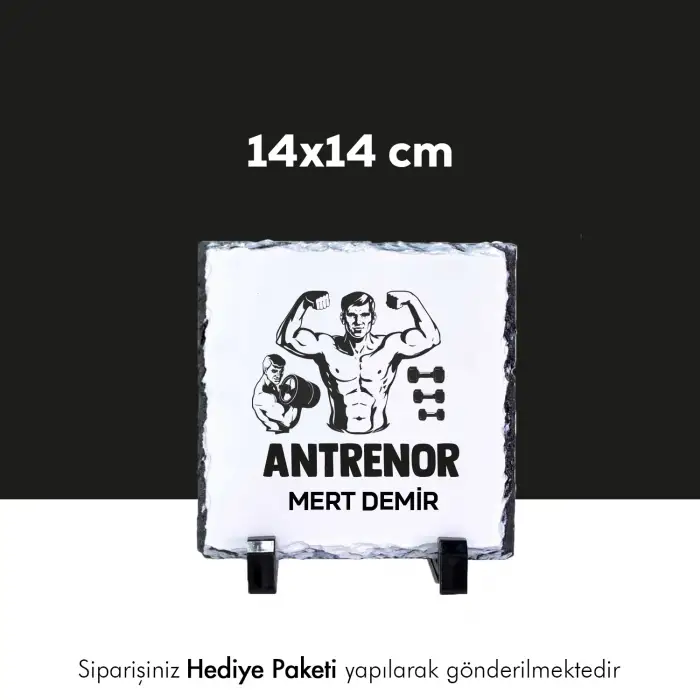 Antrenöre Özel İsim Baskılı Doğal Taş