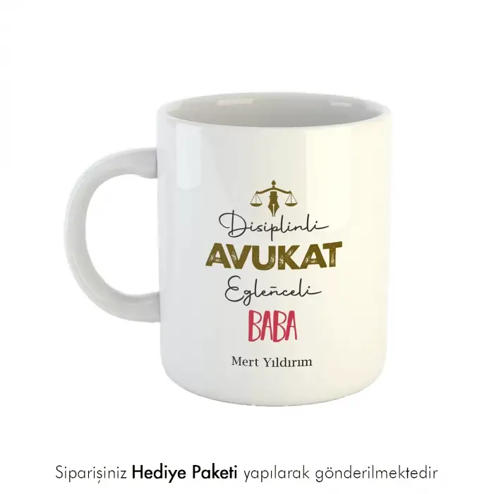 Avukat Babaya Hediye İsme Özel Esprili Kupa Bardak