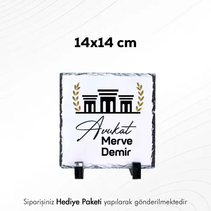 Avukata Özel İsim Baskılı Doğal Taş
