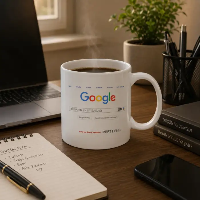 Babalar Gününe Google Temalı Kişiye Özel Kupa Bardak