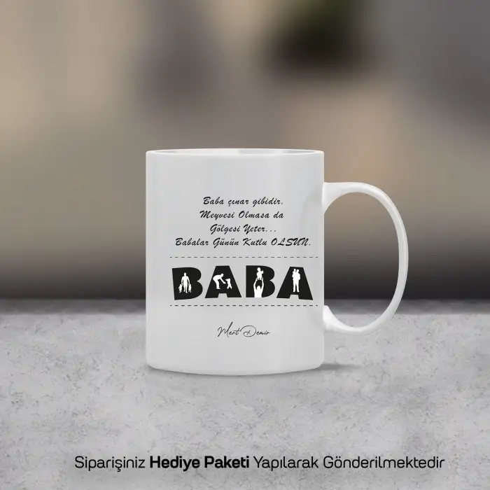 Babalar Gününe Özel İsimli Kupa Bardak