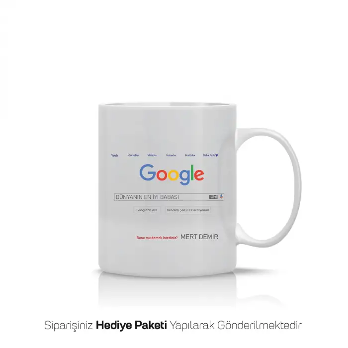 Babalar Gününe Google Temalı Kişiye Özel Kupa Bardak