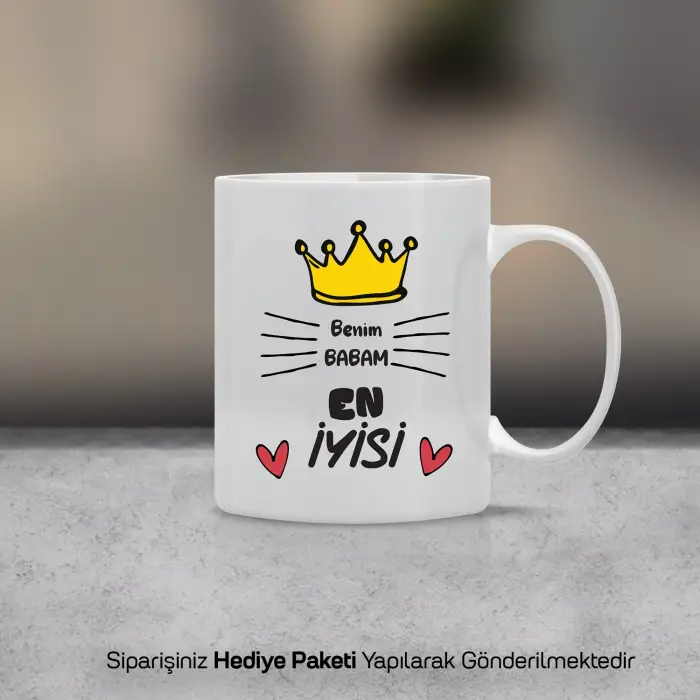 Benim Babam En İyisi Yazılı Kupa Bardak