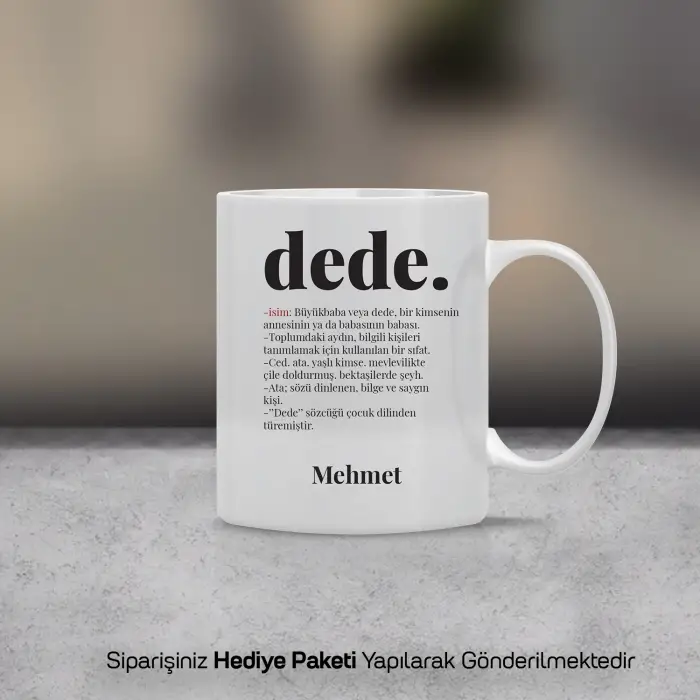 Dede Tanımı Kişiye Özel Kupa Bardak