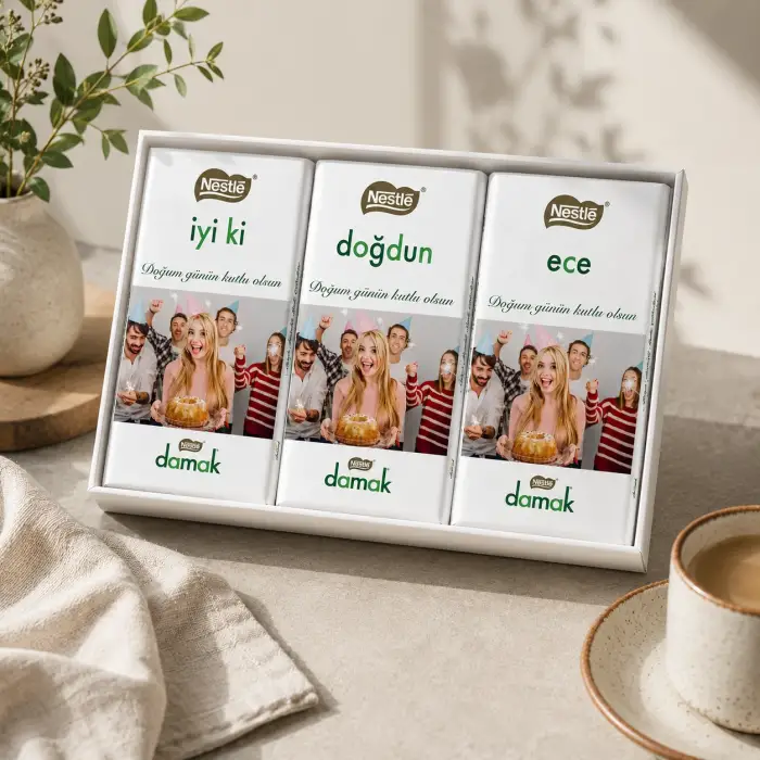Doğum Günü Hediyesi Özel Fotoğraflı Nestlé Damak Çikolata Paketi