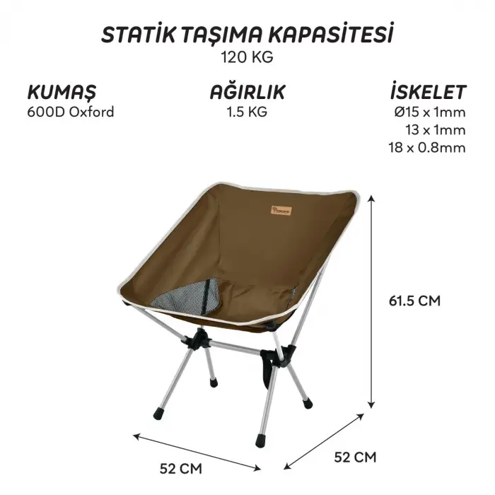 FreeCamp Jett Katlanır Sandalye-KAHVERENGİ
